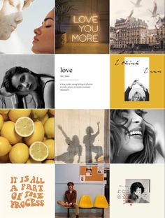 a collage of photos with the words love, lemons and people in them