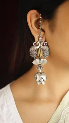 Silver Bridal Jewellery, Pretty Jewelry Necklaces, Indian Jewellery Design Earrings, Antique Jewelry Indian