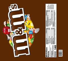 a chocolate candy bar label with the word fun and lots of candies on it