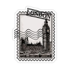 a stamp with the london skyline on it