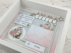 a shadow box is filled with lots of things to make it look like someones birthday