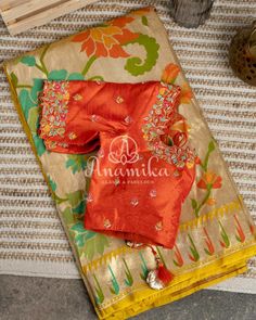 Orange Work Blouse Designs, Benarasi Blouse Design, Pythani Sarees, Paithani Blouse Designs Latest, Banaras Sarees, Latest Bridal Blouse Designs, Blouse Designs Catalogue, Latest Blouse Designs Pattern