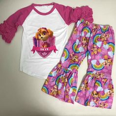 Size 2t (S) Size 3t (M) Size 4t (L) Size 5-6t (Xl) Size 6-7 (2xl) New Boutique12 Pink Pants, Paw Patrol, Cute Pink, Matching Sets, Pants Set, Kids Shop, Pants, Pink, Color