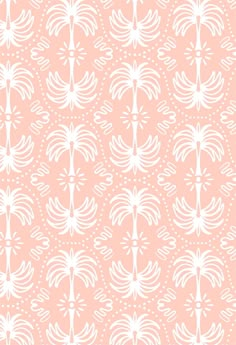 a pink and white wallpaper with an intricate design on it's side,