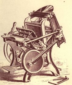 an old drawing of a machine with gears attached to it