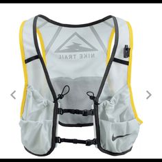 the nike trail vest is white and yellow