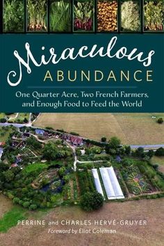 an aerial view of a farm with lots of vegetables and trees in the foreground