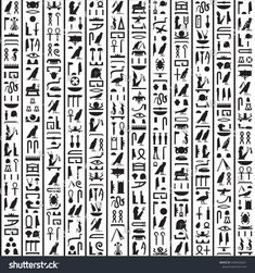 an egyptian hieroglyic pattern with ancient symbols and letters stock photo, images and royalty