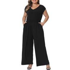 ABOUT US: A plus-size brand inspired by the need of its customers. We hope our clothing can match you into various occasions, by the proper tailoring to show your perfect curve and the comfortable fabrics enables you a pleasant experience. This jumpsuit women has an elegant look that will make you stand out in any occasion. This deep v-neck jumpsuits for women casual is designed to flatter a variety of plus-size body types, particularly those with full busts. Measurement (in inches) Size-------- Jumpsuits For Women Casual, Curvy Rompers, Wide Legs Pants, Perfect Curves, Plus Size Brands, Plus Size Jumpsuit, Wide Legs, Fashion Ideas, Body Types