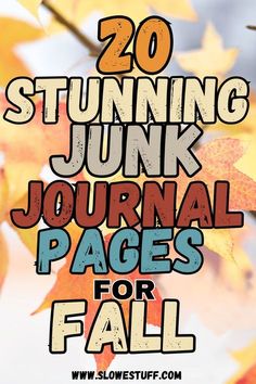 20 Stunning Junk Journal Pages and Ideas for Fall Layouts - looking for fall scrapbook layouts or autumn scrapbook ideas? We love a fall aesthetic so we have plenty of scrapbook layouts or junk journal layouts to inspire you for your fall aesthetic season scrapbook journal or autumn scrapbooking journals. Autumn leaves plus a lot more for the perfect autumn season scrapbook layouts or fall junk journal layouts. Fall Junk Journal Pages, Autumn Junk Journal Ideas, Fall Scrapbook Pages, Fall Scrapbook Ideas, Fall Junk Journal Ideas, Fall Images Autumn Beautiful, Fall Journal Ideas, Journal Pages Aesthetic, Junk Journal Pages Ideas Layout