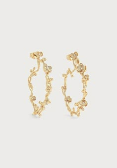 Orchid Hoop Earrings – Anabel Aram Luxury Delicate Gold Plated Earrings, Elegant Pierced Crystal Hoop Earrings, Elegant Pierced Hoop Crystal Earrings, Luxury Gold-plated Hoop Earrings With Diamond Accents, Luxury Gold Plated Hoop Earrings With Diamond Accents, Small Hoop Gold Diamond Earrings, Small Hoop Diamond Earrings In Gold, Luxury Small Hoop Brass Earrings, Small Gold Diamond Hoop Earrings