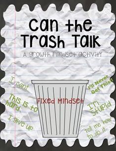 a poster with the words can the trash talk written on it