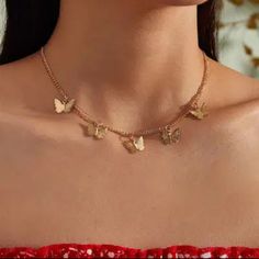 Description Is In The Last Picture Butterfly Necklace Gold, Heart Choker Necklace, Charm Choker Necklace, Chocker Necklace, Boho Choker, Choker Pendant, Heart Choker, Boho Style Jewelry, Purple Necklace