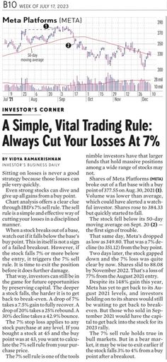 the front page of an article about trading