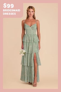 the bridesmaid dresses are on sale for $ 99 and it's in mint green