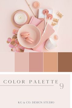 the color palette is pink and gold