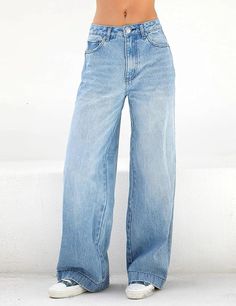 These Women's Wide Leg Baggy Jeans are the perfect blend of comfort and style, offering a relaxed, loose-fit silhouette that's both trendy and versatile. Inspired by the classic boyfriend jeans look, these denim pants feature a wide leg design, making them ideal for a casual day out or a streetwear-inspired ensemble. Pair them with a crop top, oversized hoodie, or a tucked-in shirt for an effortlessly cool vibe. Comfortable and chic, these jeans are a staple for any wardrobe looking to embrace a laid-back, fashionable aesthetic.

#WideLegJeans #BaggyJeans #BoyfriendJeans #DenimStyle #CasualChic #StreetwearVibes #RelaxedFit #TrendyDenim #EffortlessStyle #fashion Moda Denim, Moda Jeans, Denim Pocket, Pants Summer, Stylish Blouse, Long Trousers, Wide Leg Denim, Outfit Casual, Denim Pant