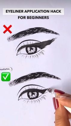 Hacks Eyeliner Bnha, Perfect Winged Eyeliner Hacks, Eyelash Tips Applying Mascara, Eyelash Tricks Mascara Tips