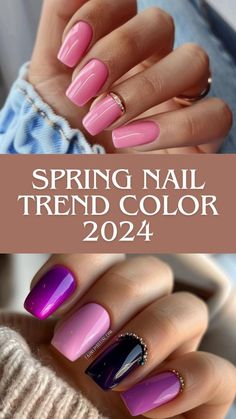 Spring Season Color Palette, Season Color Palette, Spring Nail Color, Glitter Gradient Nails, Colors For 2024, Glitter Gradient, Nail Color Trends, Spring Nail Trends, 2025 Trends