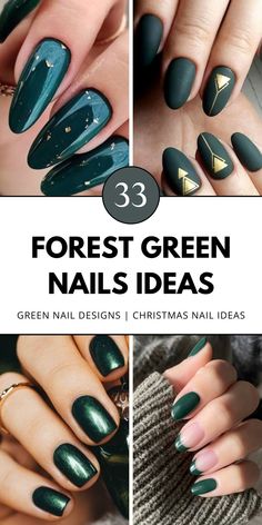 Get inspired with 33 forest green nails ideas that range from chic dark tones to elegant gold and bling designs. Featuring shapes from square to almond, and styles for short nails, these ideas are perfect for your next look. Save this pin and click to see all nail type ideas in one spot!