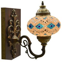 Rustic Candle Wall Sconces, Tiffany Style Lighting, Moroccan Lighting, Lantern Candle Decor, Mosaic Lamp