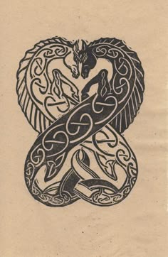 a drawing of a bird with an intricate design on it's back