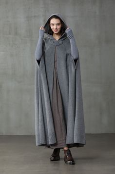 Wool Cloak, Cloak Coat, Cashmere Cape, Black Winter Coat, Cashmere Fabric, Color Lab, Wool Cape