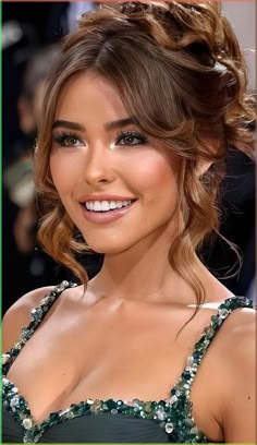 Easy cute and trendy hairstyle ideas | Braided ponytail hairstyle ideas Bun For Prom Hair, Formal Hairstyles With Accessories, Brown Wedding Hair Updo, Messy Elegant Updo, Updo Graduation Hairstyles, Prom Hair Styles Bun, Hair Up Hairstyles For Prom, Updo Hairstyles For Graduation, Curly Prom Hairstyles Updo