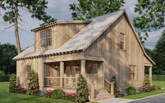 Cottage Plan: 1,400 Square Feet, 2 Bedrooms, 2 Bathrooms - 110-00311 Small Cottage House Plans 2 Bedroom With Loft, Cottage Modular Homes, Saltbox House Plans, Pool House Shed, Micro Cabin, Small Cabin Plans, Small Cottage House Plans, Cottage Plans, Log Home Plans