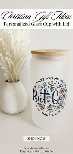 a white vase sitting next to a glass jar with a plant in it and the caption says, there was no way