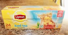 a box of lipton iced tea sitting on a counter