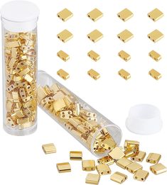 PRICES MAY VARY. Package Include -- You will receive about 76cs 5 x 5mm tila beads and 150 pcs 5 x 2mm half tila beads, 2~2.5mm thick, hole: 0.5~0.8mm. The beads of different sizes are packed in different transparent bottles, which are easy to store and carry. Tila and Half Tila -- These glass beads are equipped with 2 parallel holes that makes it an ideal choice for consistent bead weaving texture and multilayered jewelry. 2-Hole Square Seed Beads -- Geometric beads are great for stacking in la Japanese Christmas, Tila Beads, Golden Beads, Diy Jewlery, Beading Crafts, Beaded Curtains, Bead Kits, Handmade Jewelry Diy, Glass Seed Beads