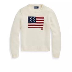 New With Tag Women’s Purchased From The Polo Ralph Lauren Factory Store Annie Bing, Flag Sweater, Polo Women, Ralph Lauren Pullover, Polo Ralph Lauren Sweater, Polo Ralph Lauren Women, Ralph Lauren Women, Cream Beige, Ralph Lauren Sweater