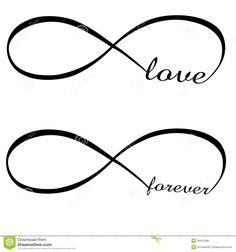 two black and white images with the word love forever written in cursive writing