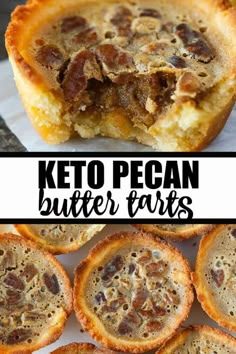 keto pecan butter tarts with text overlay