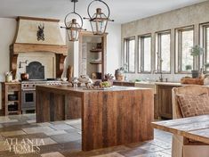 the kitchen is clean and ready to be used as a dining room or living room