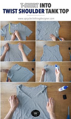 the instructions for how to sew a t - shirt with no sewns