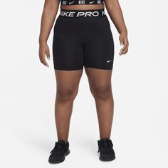 Play and feel like your favorite athlete when you pull on the Nike Pro shorts. Super stretchy fabric hugs your body, so you can feel confident in all sports—from the courts to the outdoor fields. Pro tip: You can wear them alone or underneath your game shorts. It's up to you. Cheerleading Sportswear For Sports Season, Black Sporty Bottoms For Cheerleading, Sporty Black Bottoms For Cheerleading, Moisture-wicking Activewear For Cheerleading, Sporty Cheerleading Athletic Shorts, Sportswear Activewear With Built-in Shorts For Cheerleading, Cheerleading Short Activewear In Athleisure Style, Cheerleading Short Athleisure Activewear, Cheerleading Athleisure Activewear Shorts