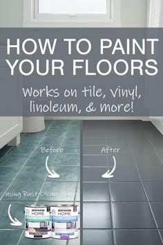 the before and after shots of how to paint your floors