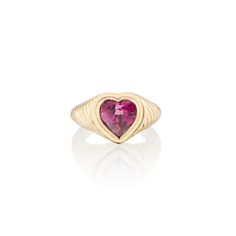 Eden Love Signet Pinky Ring with Pink Tourmaline Signet Pinky Ring, Rings Signet, Pink Heart Rings, Pinky Finger, Big Ring, Heart Rings, Pink Tourmaline Ring, Big Rings, Ring Stack