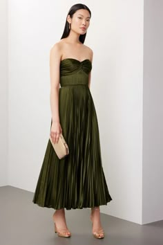 Belle Dress by AMUR | Rent the Runway Formal Garden Party Dress, Garden Cocktail Attire, Formal Winter Wedding Guest Dress, Formal Garden Party Attire, Gala Outfit Ideas, Green Dresses Formal, Garden Wedding Guest Dress, Olive Green Bridesmaid Dress, Green Dress Formal