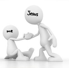 two small white people shaking hands with the words jesus and me on their foreheads