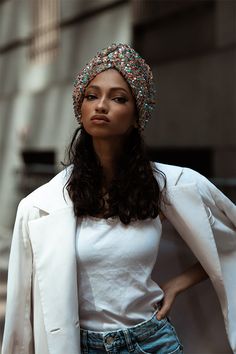 Ready to Sequined Twisted Turban is satin lined and protects hair while keeping it moisturized as the ultra-breathable, sun protection, anti-bacterial properties and a cool, fresh feel you'll love to wear. The back of the turban is secured with a sewn-in elastic strip which ensures comfort and stability. Each turban was designed with comfort, style, and wearability in mind, so there is no trying or closing involved. The turbans are designed to be worn easily- there's absolutely no tying or closi Turbans For Women Fashion, Outfits With Turbans Head Wraps, Head Turbans For Women, Natural Hair Hat Styles, Turban Style Outfits, Head Wrap Outfit, Cute Hats For Women, Turban Outfit, Turban Fashion