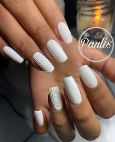 Simple White Nail Designs, Nail Designs Ideas, Christmas Simple, Hard Gel Nails, White Nail Designs, White Nail