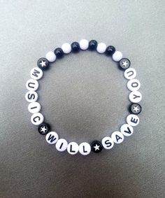 Cool Accessories Jewelry, Disney Kandi Bracelets, Bruno Mars Bracelet, Emo Clay Bead Bracelets, Grunge Clay Bead Bracelets, Beaded Bracelet Words, Scenecore Bracelets, Grunge Bracelet Ideas, Bracelet Ideas To Sell