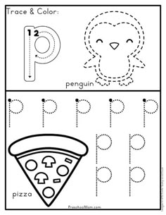 the letter p is for pizza worksheet