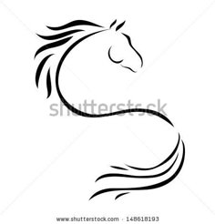 the silhouette of a horse's head on a white background