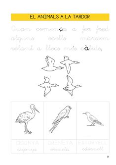 an animal's la tardor book with pictures of birds and other animals in spanish