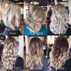 Balayage Vs Highlights, Types Of Hair Color, Hair Color Guide, Ombre Blond, Ombre Highlights