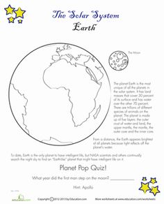 the solar system earth worksheet